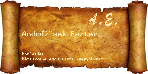 Andrásek Eszter névjegykártya